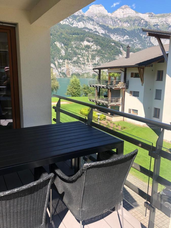 Luxuriöses Galerie-Penthouse direkt am Walensee Unterterzen Exterior foto