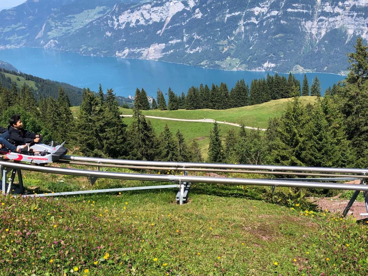Luxuriöses Galerie-Penthouse direkt am Walensee Unterterzen Exterior foto
